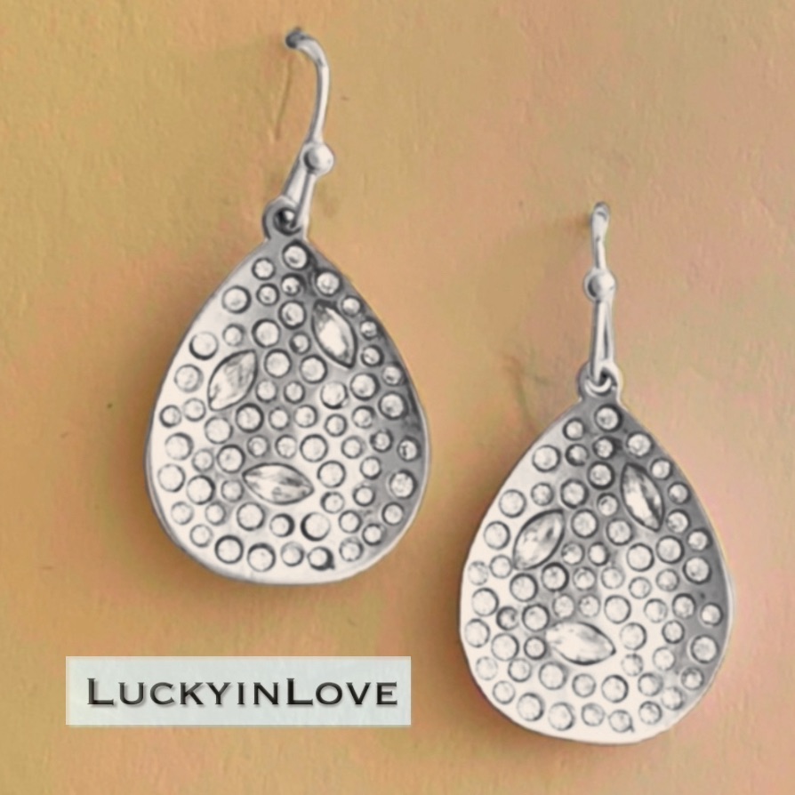 Alexis Bittar New Silver Miss Havisham Sculpted Pav Crystal Teardrop Earrings